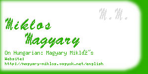 miklos magyary business card